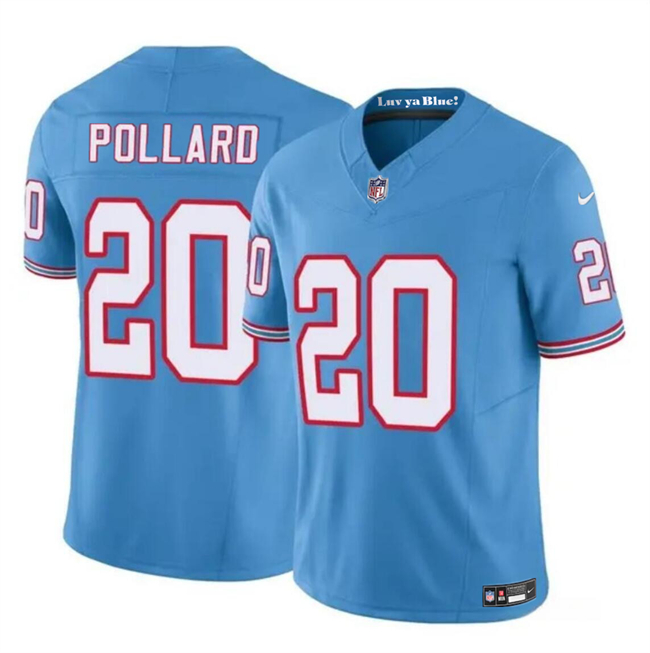 Men's Tennessee Titans #20 Tony Pollard Blue 2023 F.U.S.E. Throwback Limited Football Stitched Jersey